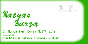 matyas burza business card